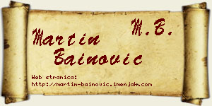 Martin Bainović vizit kartica